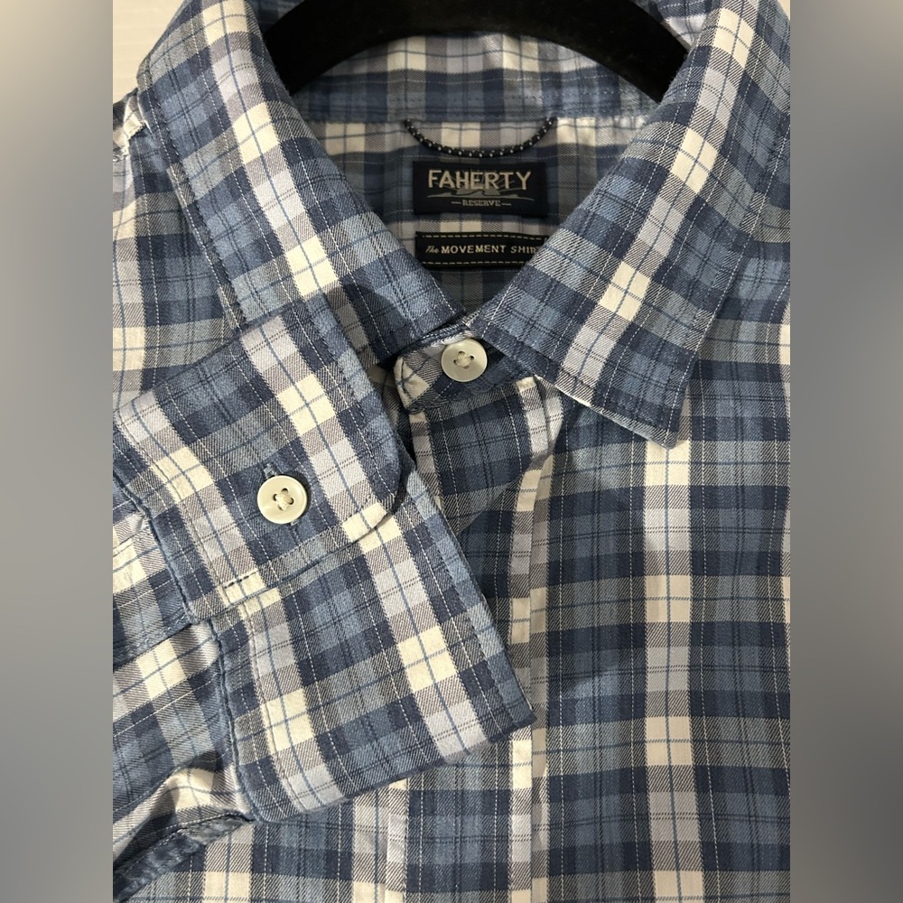 Faherty The Movement Shirt Large plaid button front